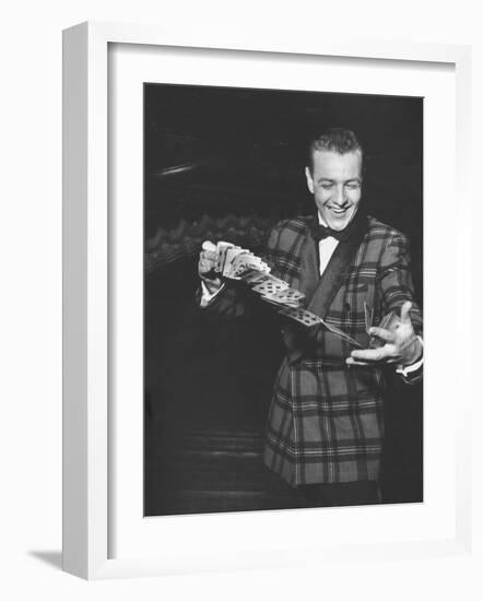 Magician at French Casino Does Sleight of Hand Tricks-Peter Stackpole-Framed Photographic Print