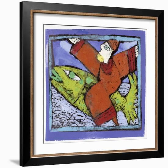 Magician on a Green Fish-Leslie Xuereb-Framed Giclee Print