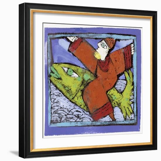 Magician on a Green Fish-Leslie Xuereb-Framed Giclee Print