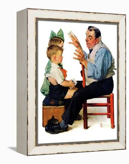 "Magician" or "Card Tricks", March 22,1930-Norman Rockwell-Framed Premier Image Canvas