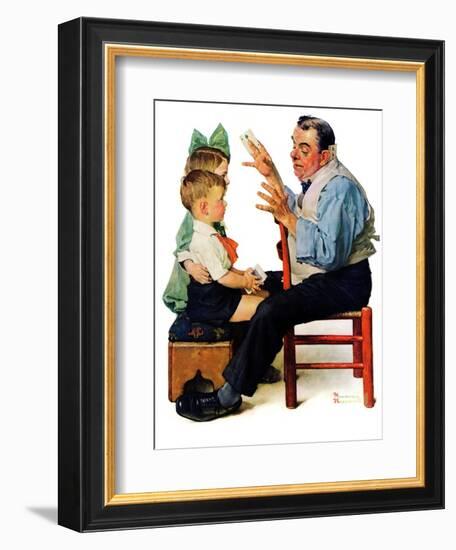 "Magician" or "Card Tricks", March 22,1930-Norman Rockwell-Framed Giclee Print