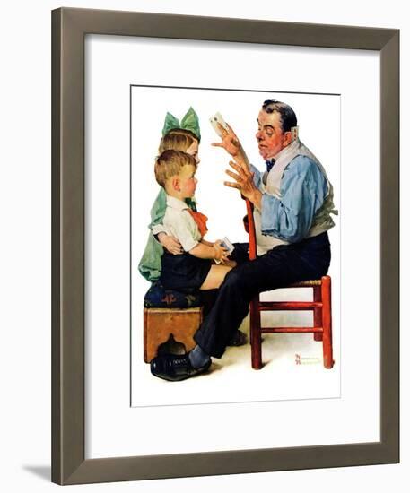 "Magician" or "Card Tricks", March 22,1930-Norman Rockwell-Framed Giclee Print