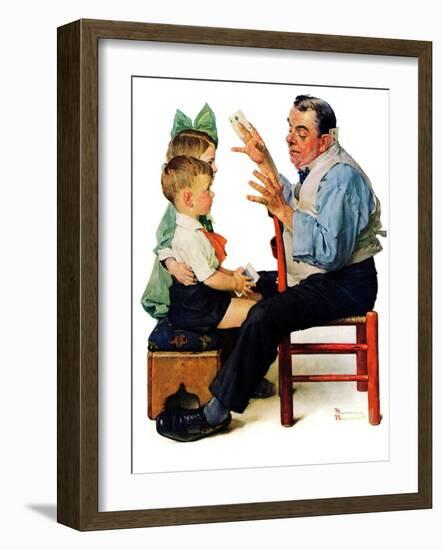 "Magician" or "Card Tricks", March 22,1930-Norman Rockwell-Framed Giclee Print