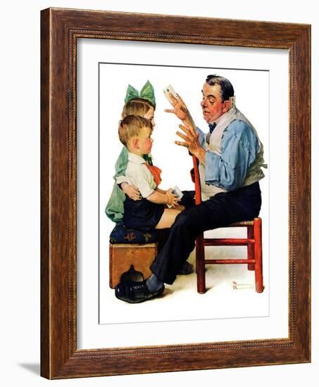 "Magician" or "Card Tricks", March 22,1930-Norman Rockwell-Framed Giclee Print