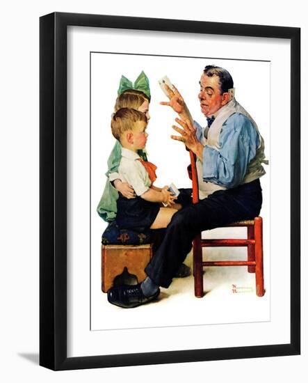 "Magician" or "Card Tricks", March 22,1930-Norman Rockwell-Framed Giclee Print