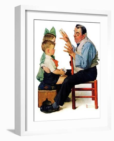 "Magician" or "Card Tricks", March 22,1930-Norman Rockwell-Framed Giclee Print