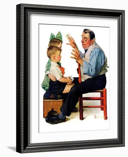 "Magician" or "Card Tricks", March 22,1930-Norman Rockwell-Framed Giclee Print