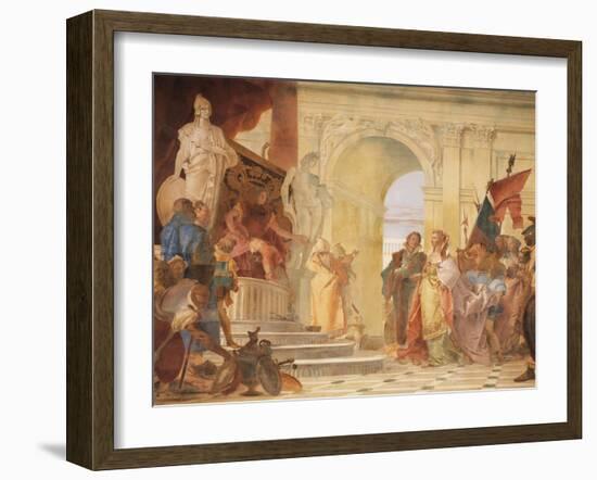 Magnanimity of Scipio, Detail from Glories of Scipio Africanus and Alexander the Great, 1743-Giambattista Tiepolo-Framed Giclee Print