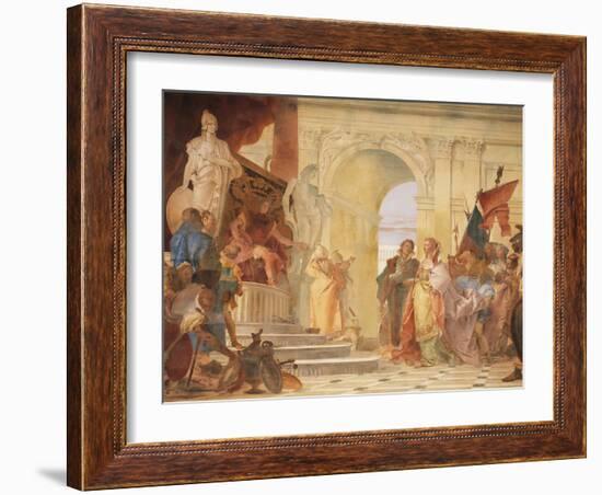 Magnanimity of Scipio, Detail from Glories of Scipio Africanus and Alexander the Great, 1743-Giambattista Tiepolo-Framed Giclee Print