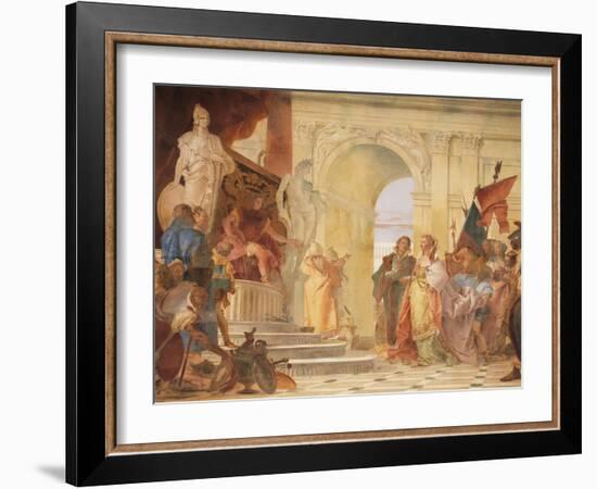 Magnanimity of Scipio, Detail from Glories of Scipio Africanus and Alexander the Great, 1743-Giambattista Tiepolo-Framed Giclee Print