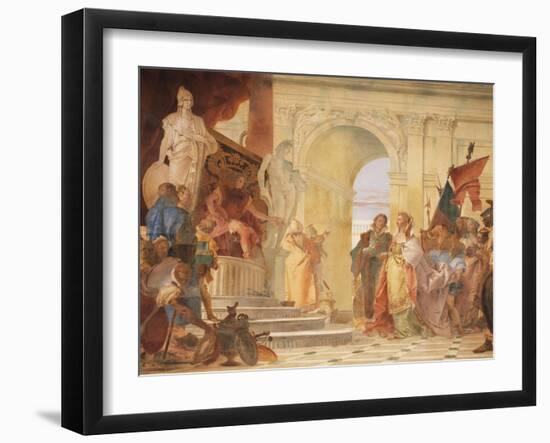 Magnanimity of Scipio, Detail from Glories of Scipio Africanus and Alexander the Great, 1743-Giambattista Tiepolo-Framed Giclee Print