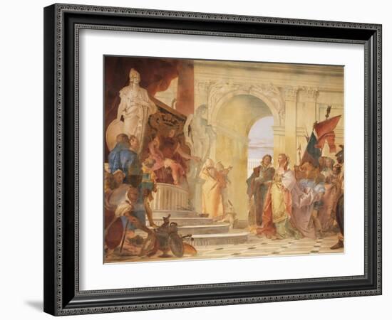 Magnanimity of Scipio, Detail from Glories of Scipio Africanus and Alexander the Great, 1743-Giambattista Tiepolo-Framed Giclee Print