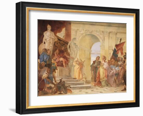 Magnanimity of Scipio, Detail from Glories of Scipio Africanus and Alexander the Great, 1743-Giambattista Tiepolo-Framed Giclee Print