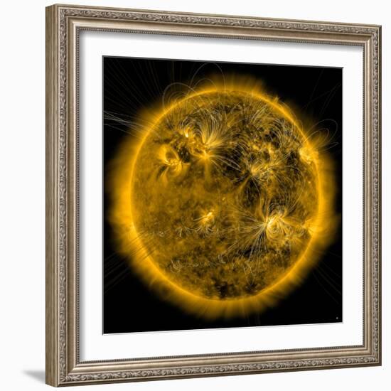 Magnetic Field Lines on the Sun-Stocktrek Images-Framed Photographic Print