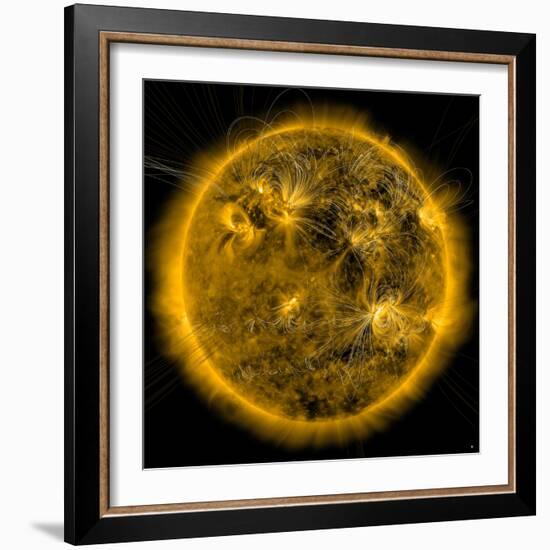 Magnetic Field Lines on the Sun-Stocktrek Images-Framed Photographic Print