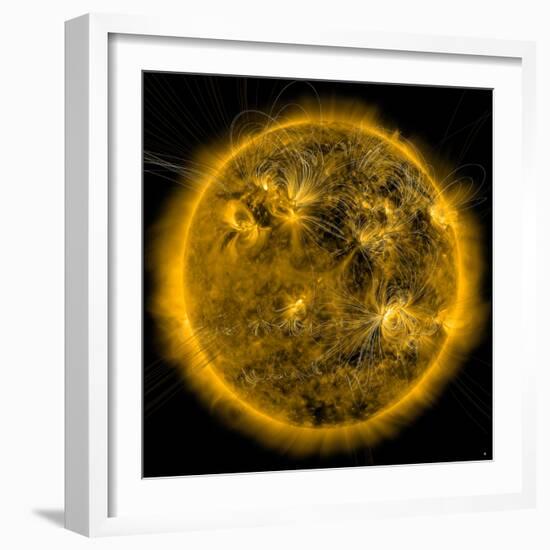 Magnetic Field Lines on the Sun-Stocktrek Images-Framed Photographic Print