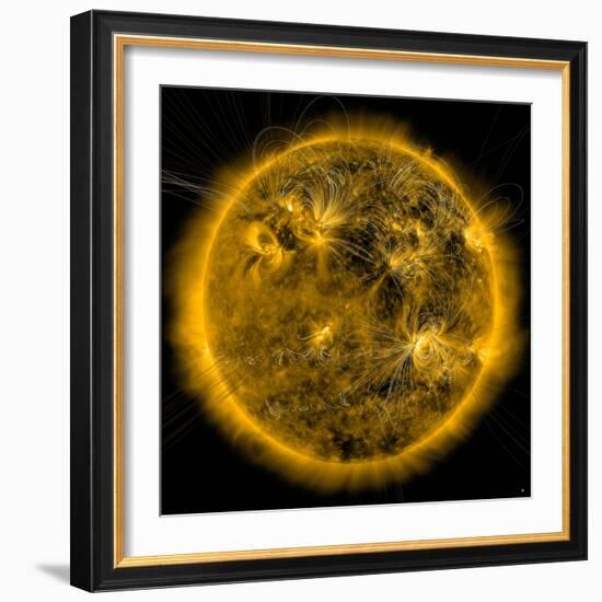 Magnetic Field Lines on the Sun-Stocktrek Images-Framed Photographic Print