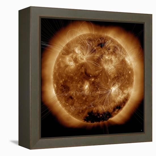 Magnetic Field Lines on the Sun-Stocktrek Images-Framed Premier Image Canvas