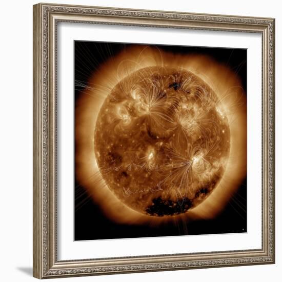 Magnetic Field Lines on the Sun-Stocktrek Images-Framed Photographic Print