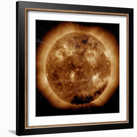 Magnetic Field Lines on the Sun-Stocktrek Images-Framed Photographic Print