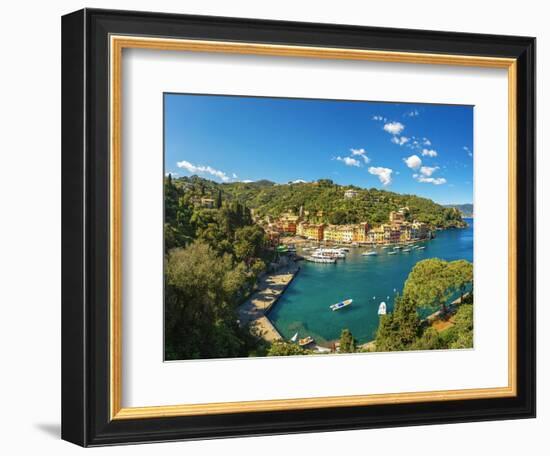 Magnificent View of Portofino, the Village and the Marina. Liguria, Italy-StevanZZ-Framed Photographic Print