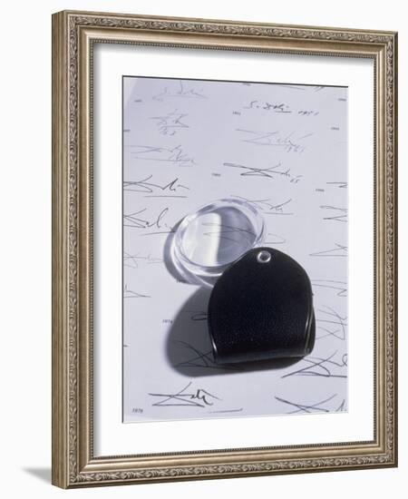 Magnifying Glass on Sheet of Real Dali Signatures-Volker Steger-Framed Photographic Print