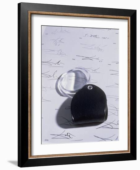 Magnifying Glass on Sheet of Real Dali Signatures-Volker Steger-Framed Photographic Print