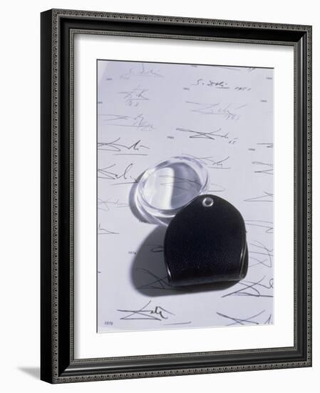 Magnifying Glass on Sheet of Real Dali Signatures-Volker Steger-Framed Photographic Print