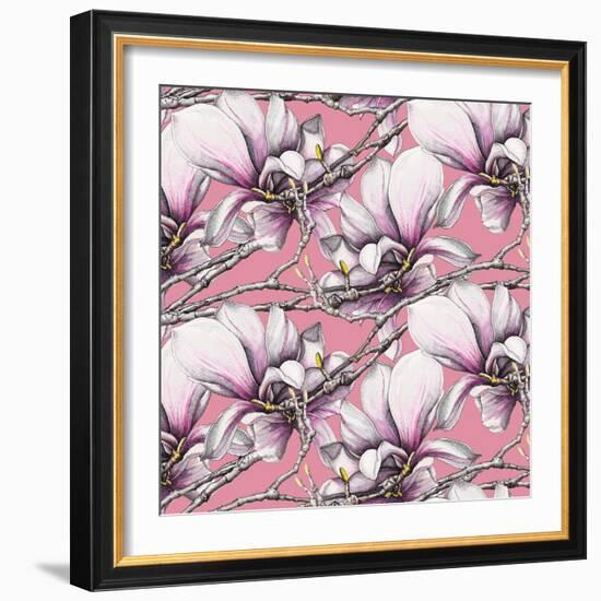 Magnolia, 2019 (Watercolour, Pen and Ink )-Andrew Watson-Framed Giclee Print