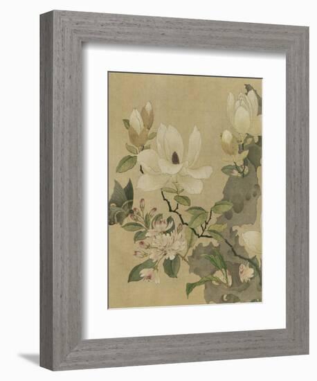 Magnolia and Butterfly-null-Framed Premium Giclee Print