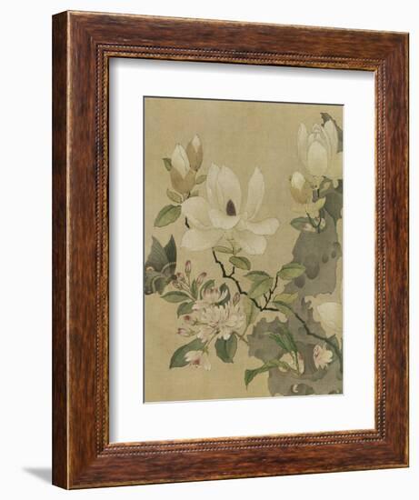 Magnolia and Butterfly-null-Framed Premium Giclee Print