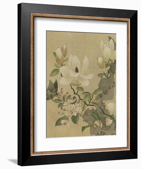 Magnolia and Butterfly-null-Framed Premium Giclee Print