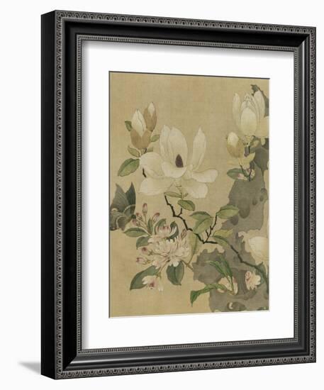 Magnolia and Butterfly-null-Framed Premium Giclee Print