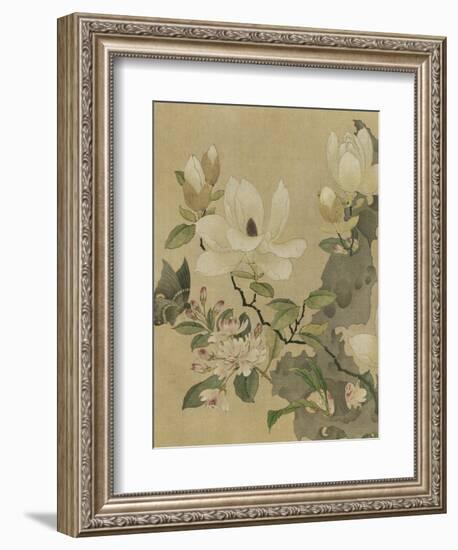 Magnolia and Butterfly-null-Framed Art Print