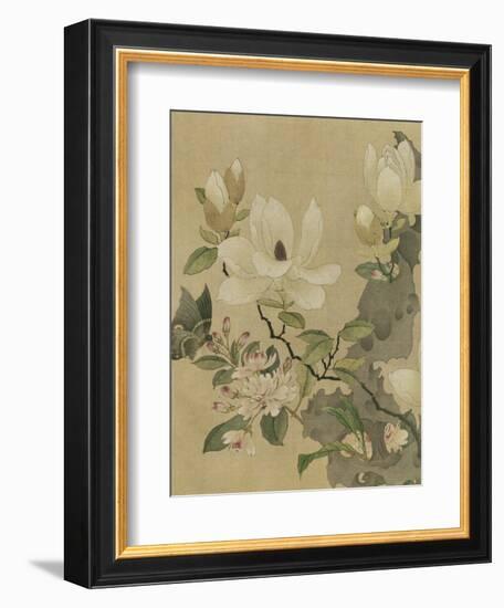 Magnolia and Butterfly-null-Framed Art Print