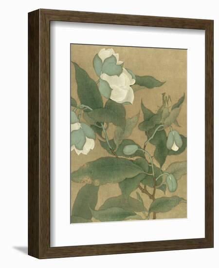 Magnolia and Praying Mantis-null-Framed Art Print