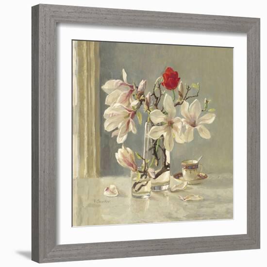 Magnolia and Red Tulip-Valeriy Chuikov-Framed Giclee Print