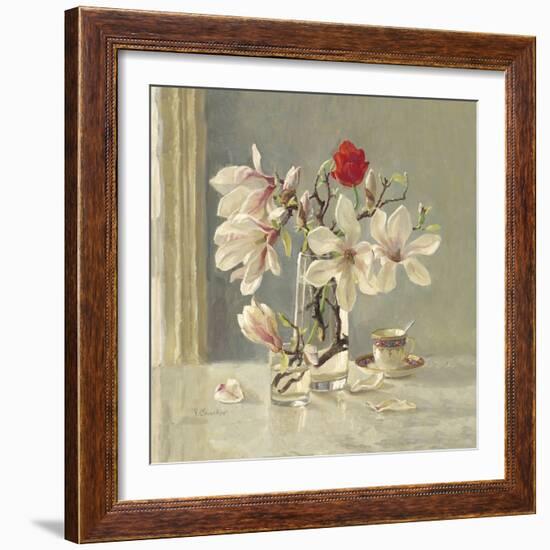 Magnolia and Red Tulip-Valeriy Chuikov-Framed Giclee Print