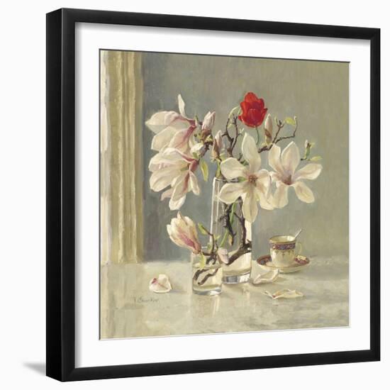 Magnolia and Red Tulip-Valeriy Chuikov-Framed Giclee Print