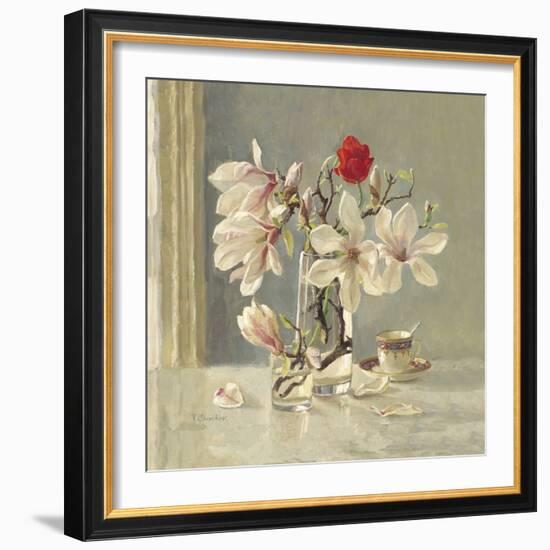 Magnolia and Red Tulip-Valeriy Chuikov-Framed Giclee Print