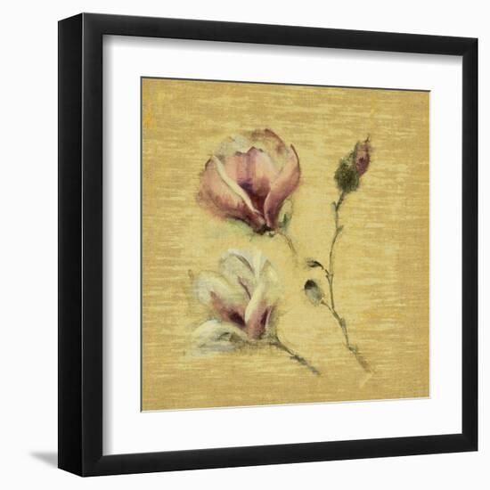 Magnolia Blossom on Gold-Cheri Blum-Framed Art Print