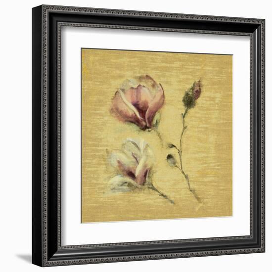 Magnolia Blossom on Gold-Cheri Blum-Framed Art Print