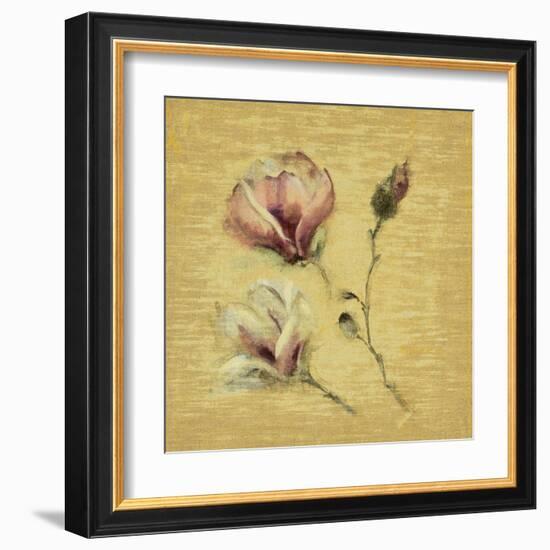 Magnolia Blossom on Gold-Cheri Blum-Framed Art Print