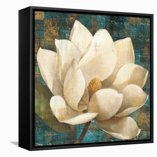 Magnolia Blossom Turquoise-Albena Hristova-Framed Stretched Canvas