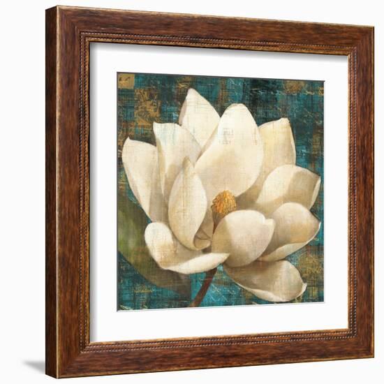 Magnolia Blossom Turquoise-Albena Hristova-Framed Art Print