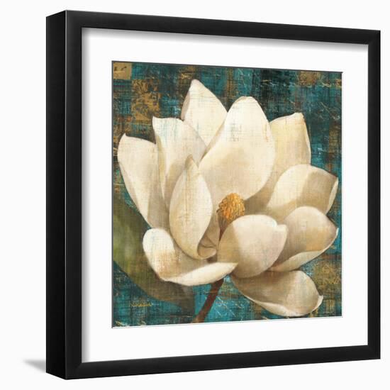Magnolia Blossom Turquoise-Albena Hristova-Framed Art Print