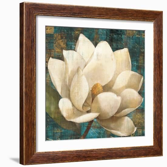 Magnolia Blossom Turquoise-Albena Hristova-Framed Art Print