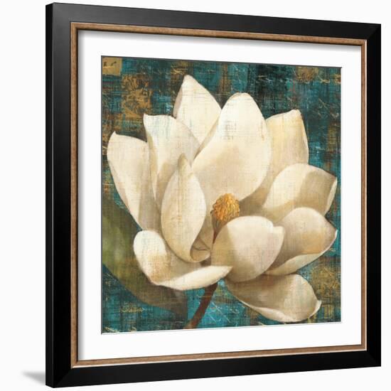 Magnolia Blossom Turquoise-Albena Hristova-Framed Art Print