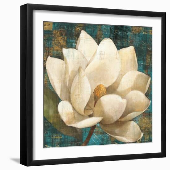 Magnolia Blossom Turquoise-Albena Hristova-Framed Art Print