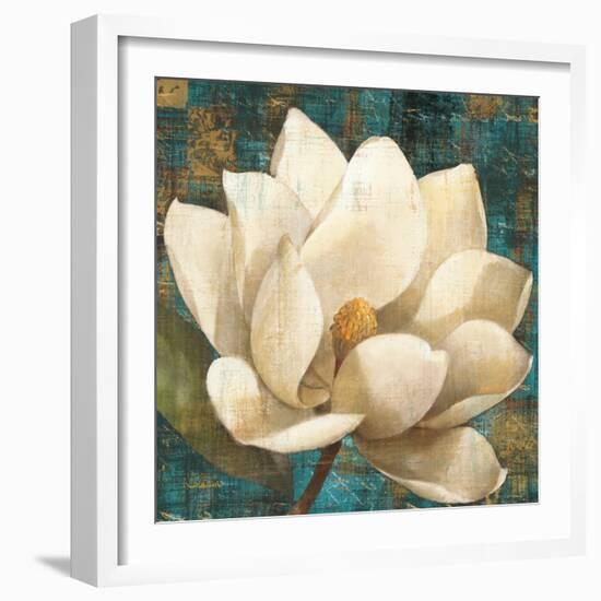 Magnolia Blossom Turquoise-Albena Hristova-Framed Art Print